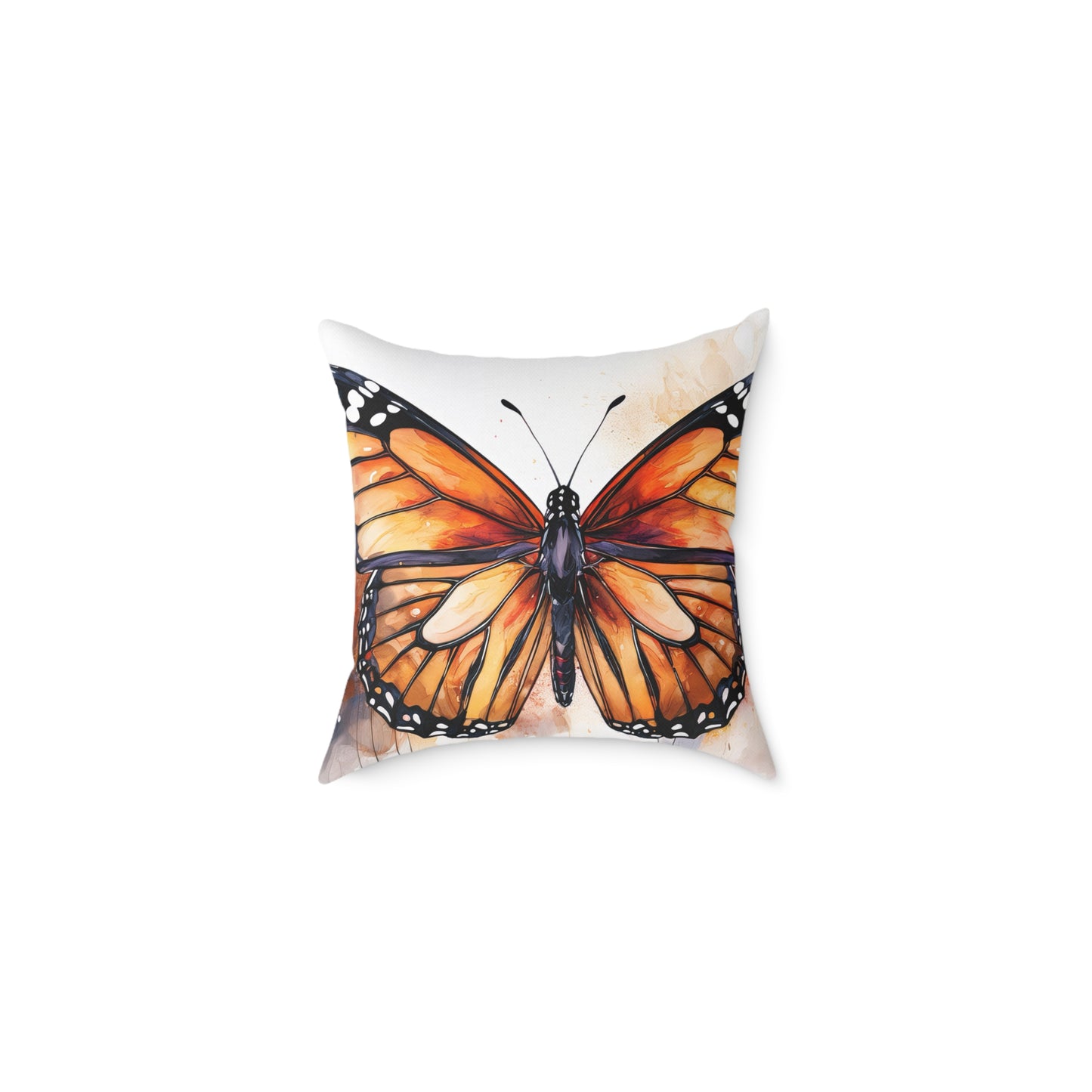 Butterfly Canvas Pillow, Monarch Butterfly Home Decor, Nature-Themed Cushion, Gift for Nature Lovers, Autumn Accent Pillow