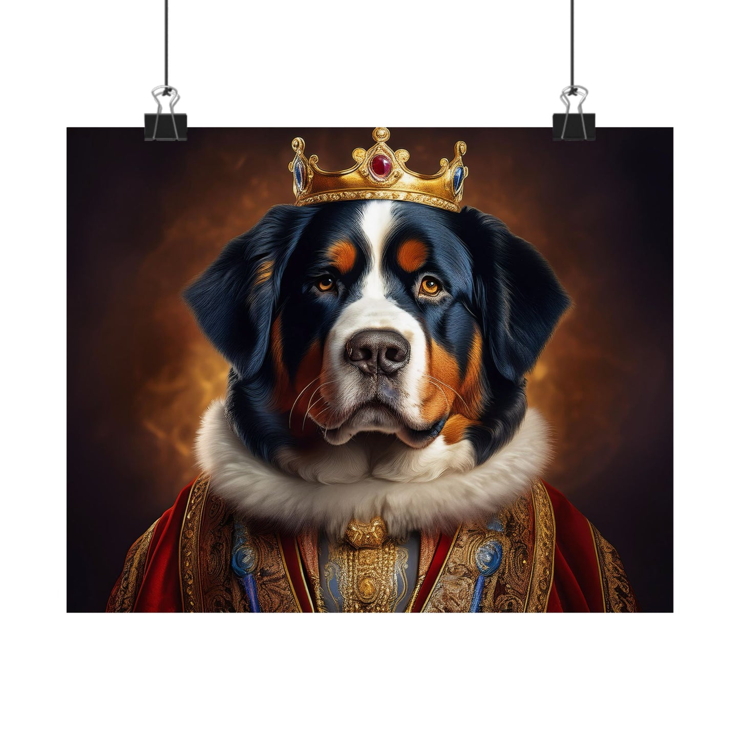 Bernese Mountain Dog Renaissance Pet Portrait Print, Art Print, Wall Art, Wall Prints, Dog Wall Art