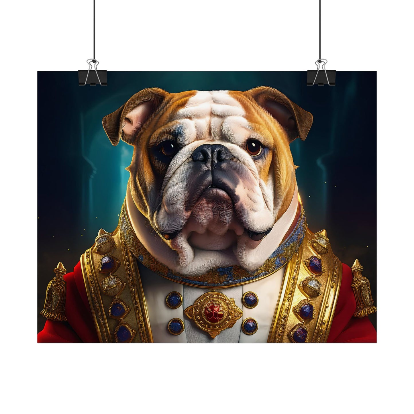 English Bulldog Renaissance Dog Pet Portrait Print | Wall Art | Wall Print