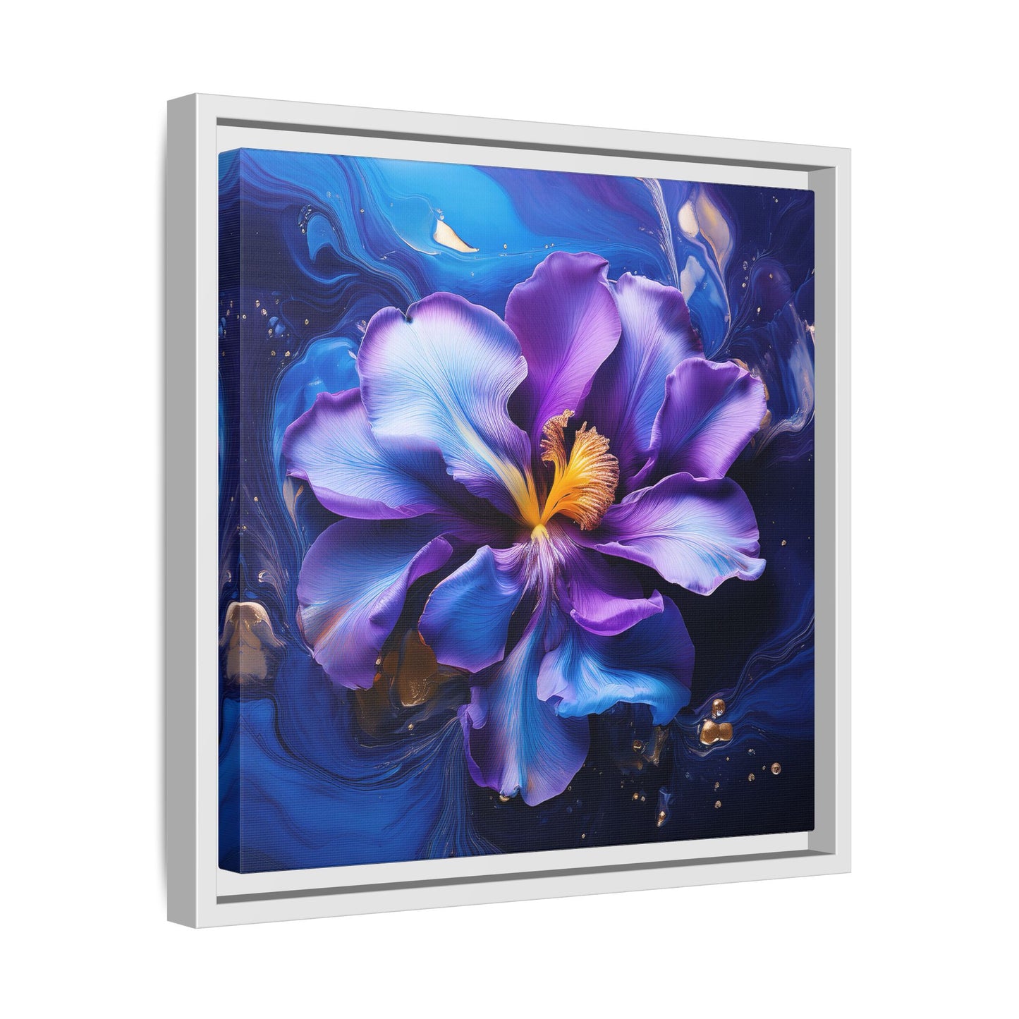 Abstract Iris Floral Square Framed Print - 02