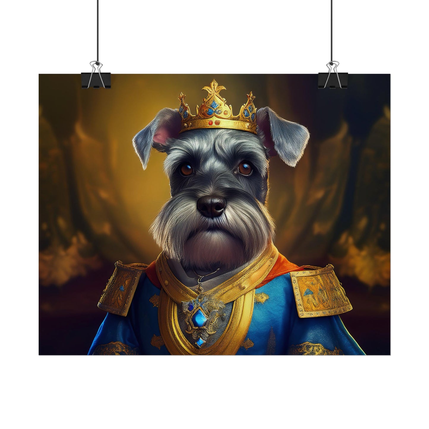 Miniature Schnauzer Dog Renaissance Pet Portrait Art Print | Wall Art | Wall Print