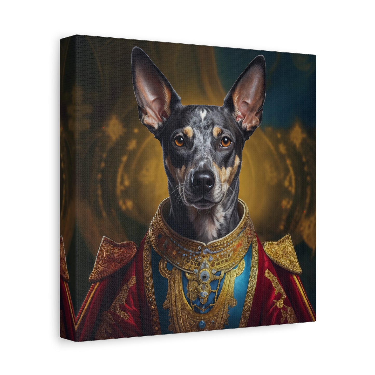 Peruvian Inca Orchid Renaissance Dog Portrait on Canvas, Pet Lover Gift, Home Decor, Unique Wall Art, Dog Birthday Present, Animal Wall Art