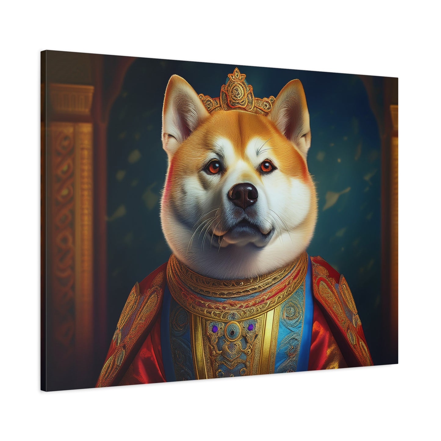 Shiba Renaissance Pet Portrait on Canvas, wall art, wall print, dog portrait, dog art