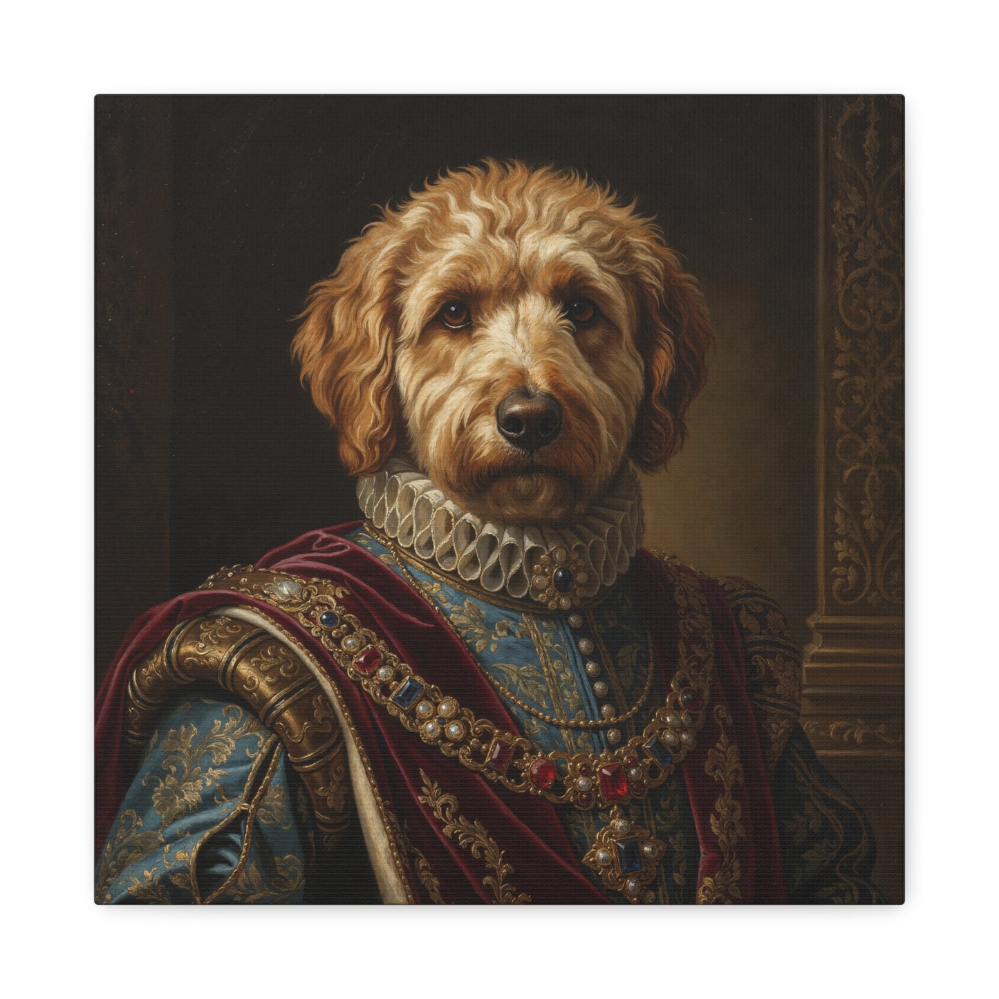 Labradoodle Renaissance Pet Portrait Canvas, Dog Wall Art, Home Décor, Pet Lovers Gift, Animal Artwork, Canine Decor