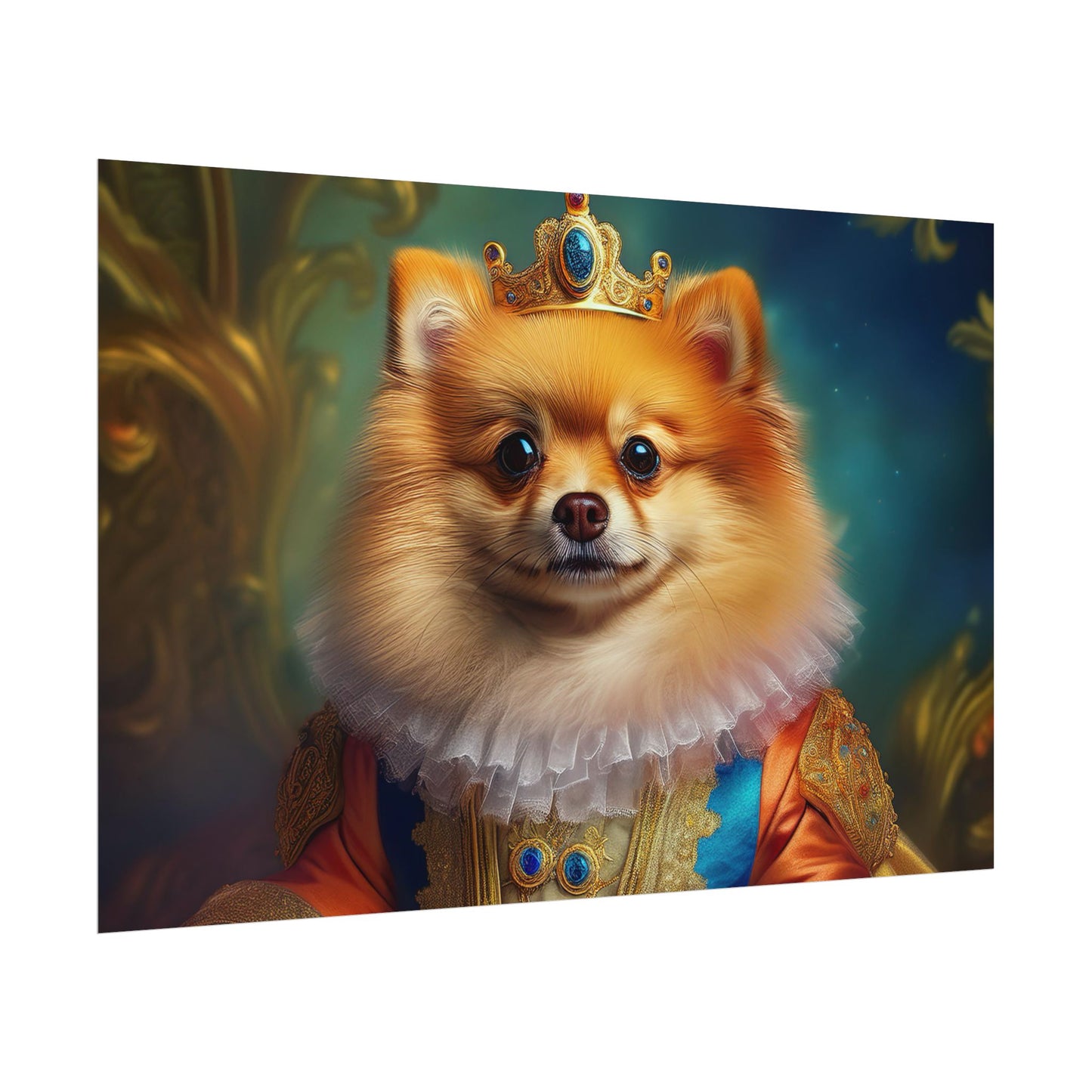 Pomeranian Renaissance Dog Portrait Art Print, Wall Decor Gift, Animal Lover Home Decor, Dog Wall Art