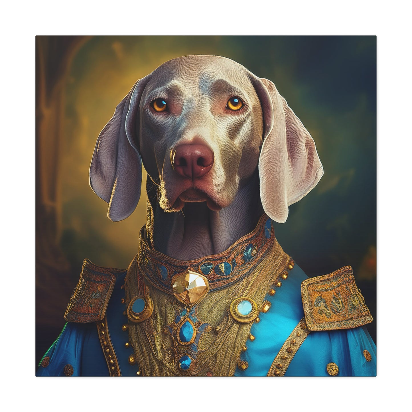Weimaraner Renaissance Pet Portrait on Canvas - wall art, wall print, dog portrait, dog art