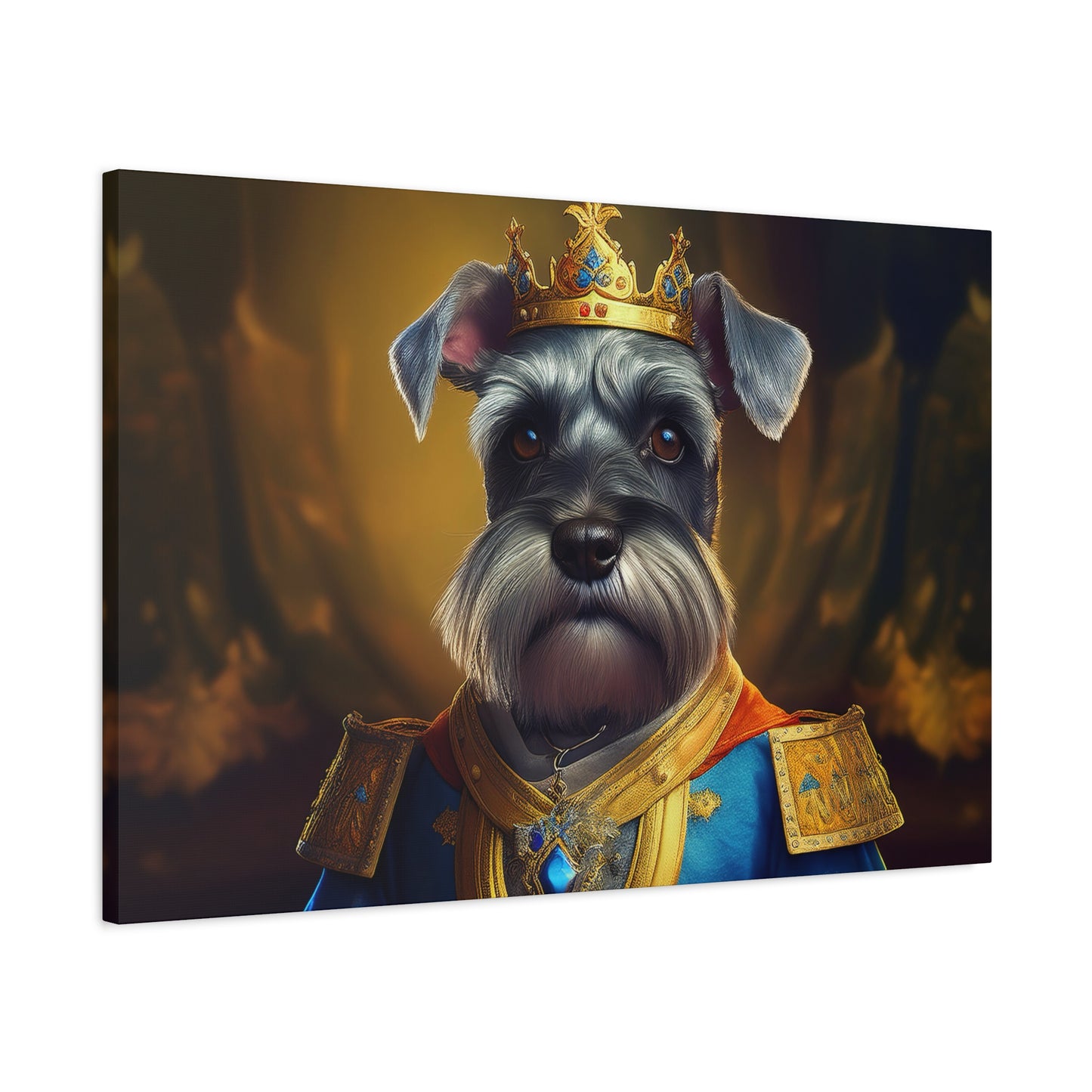 Miniature Schnauzer Renaissance Pet Portrait on Canvas | wall art | wall print | dog art