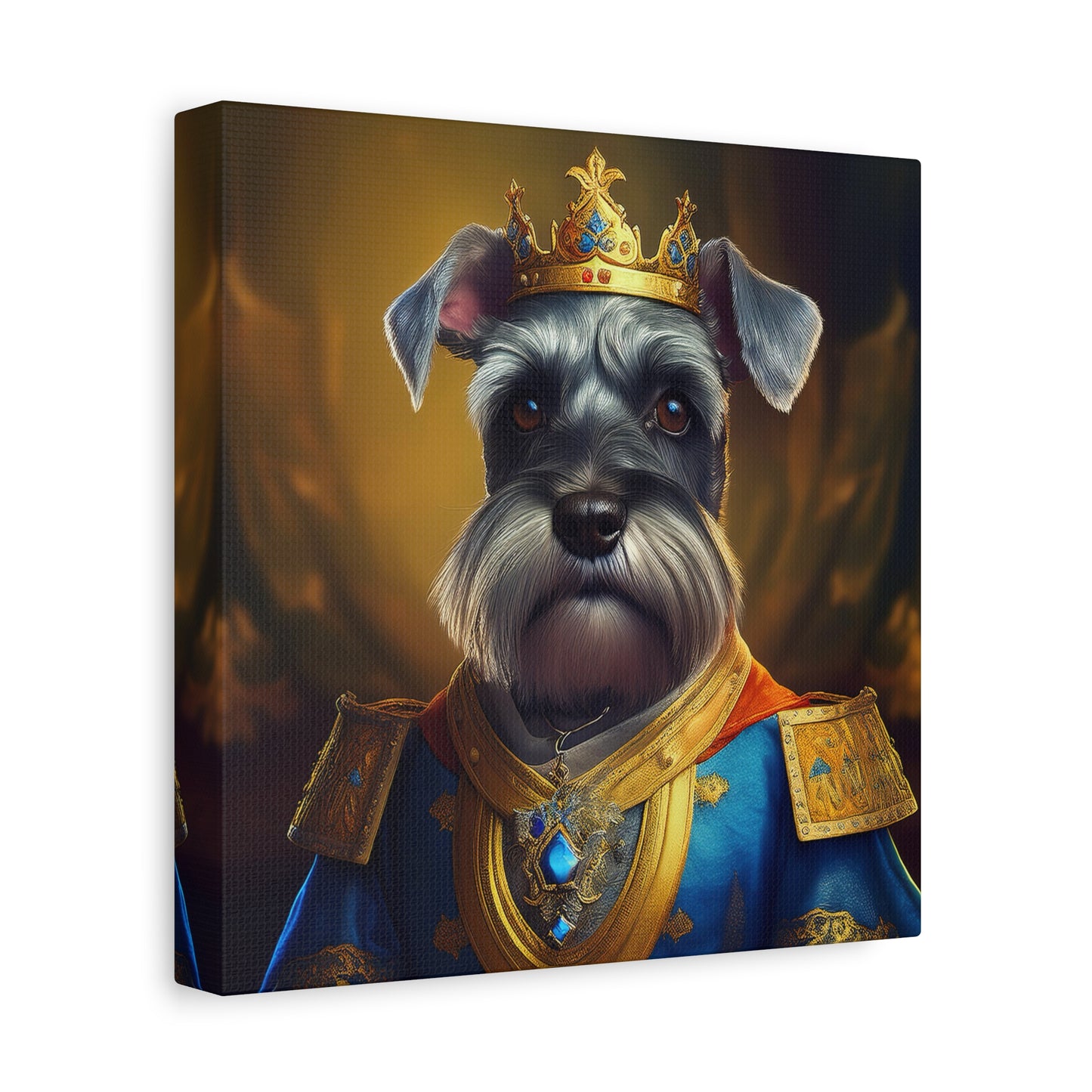 Miniature Schnauzer Renaissance Pet Portrait on Canvas | wall art | wall print | dog art