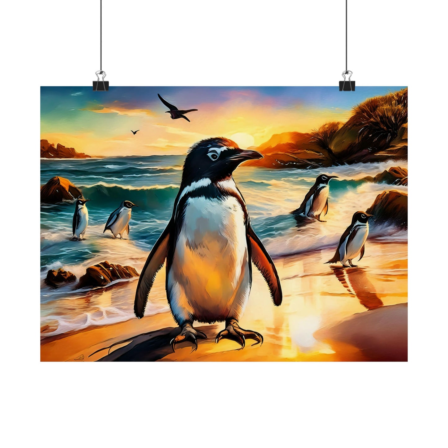 Phillip Island Little Penguins Australia Wall Art | Vibrant Wall Print | Unique Painting Print | Style 3 | Wall Art | Wall Print