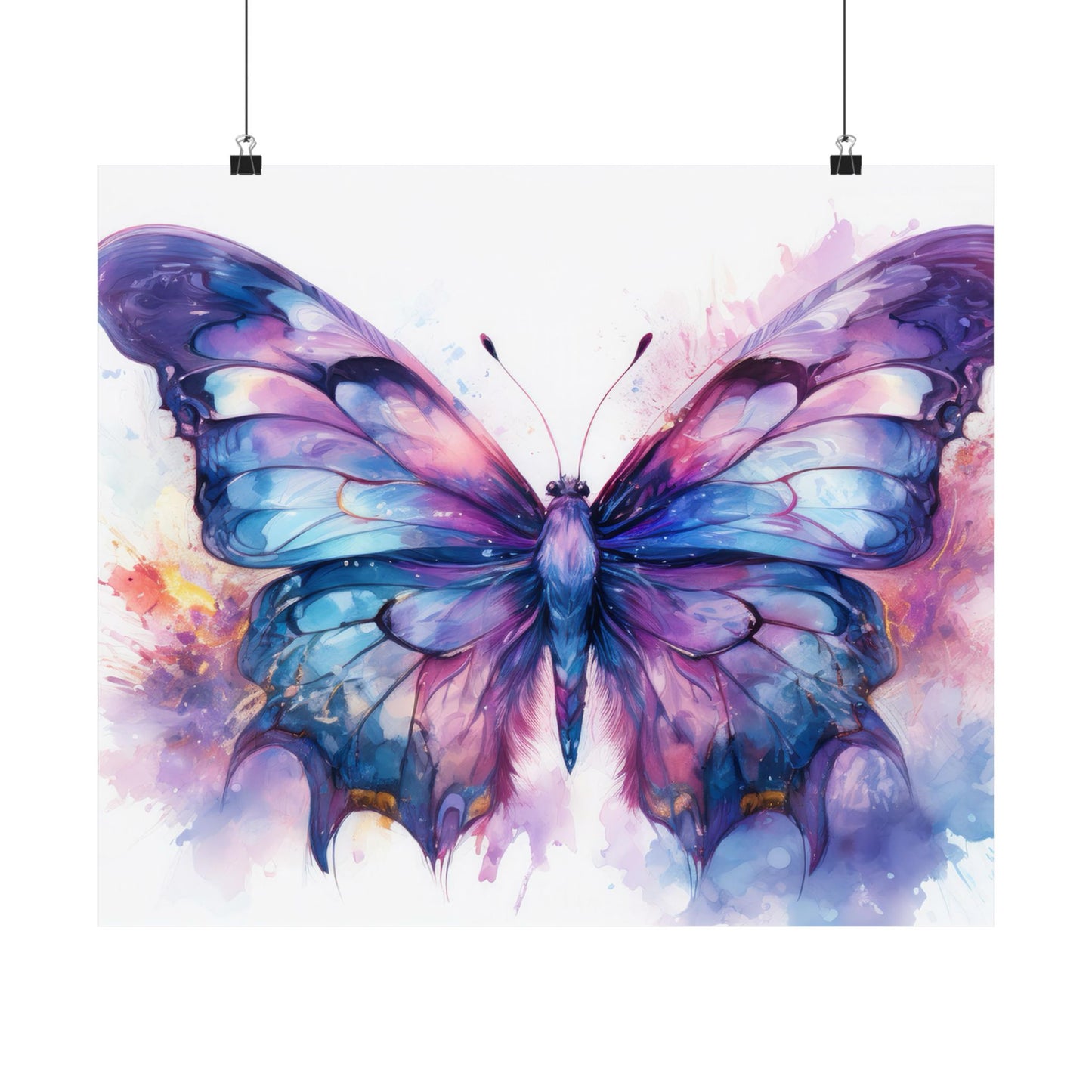 Blue & Purple Butterfly Alcohol Ink Wall Art | Butterfly wall art | Wall Art | Wall Print