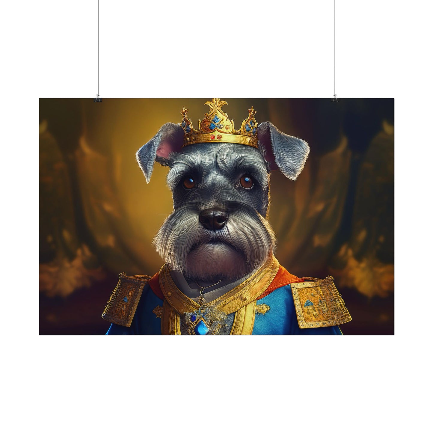 Miniature Schnauzer Dog Renaissance Pet Portrait Art Print | Wall Art | Wall Print