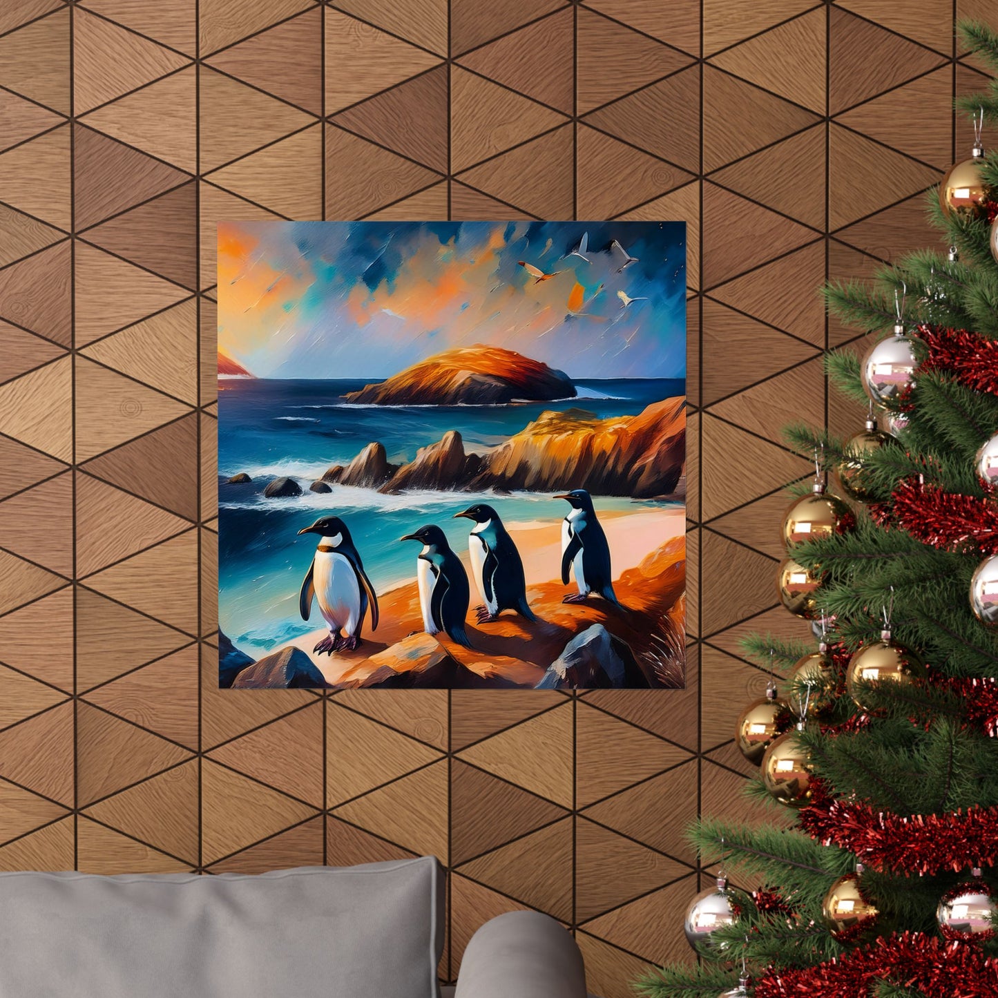 Phillip Island Little Penguins Australia Wall Art | Vibrant Wall Print | Unique Painting Print | Style 2 | Wall Art | Wall Print