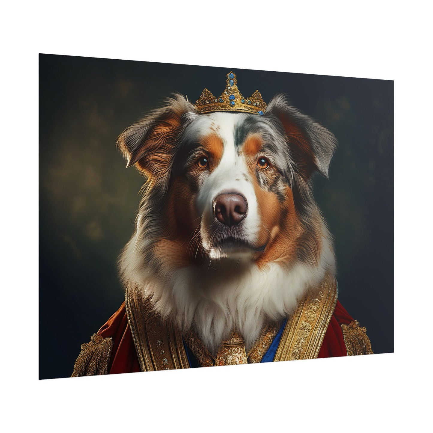 Australian Shepherd Dog Renaissance Pet Portrait Print | Wall Art | Wall Print
