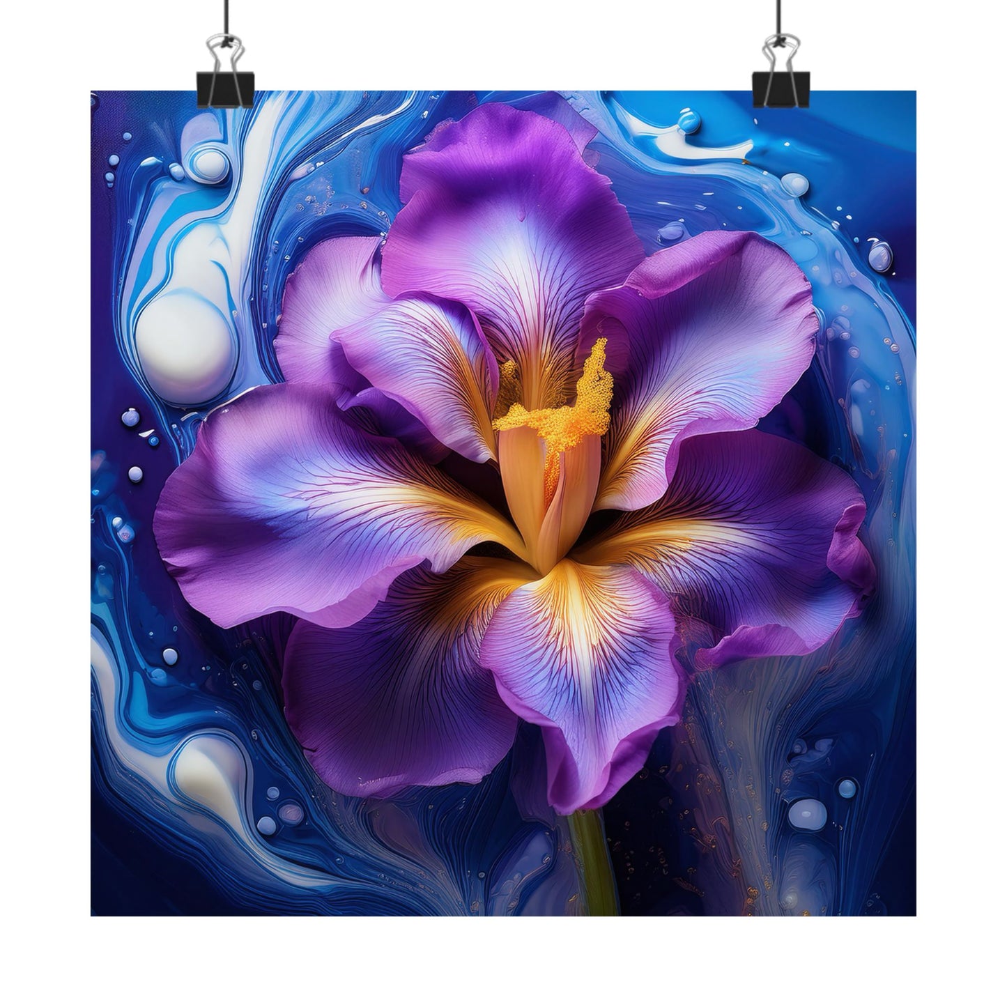 Abstract Floral Iris Wall Art Print | Style 4 | Wall Print | Botanical Wall Art