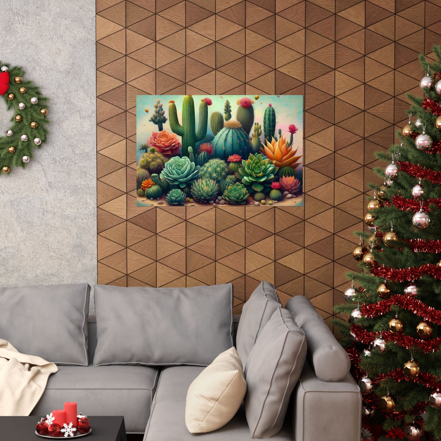 Abstract Cacti and Succulent Desert Garden Color Print | Wall Art | Wall Print
