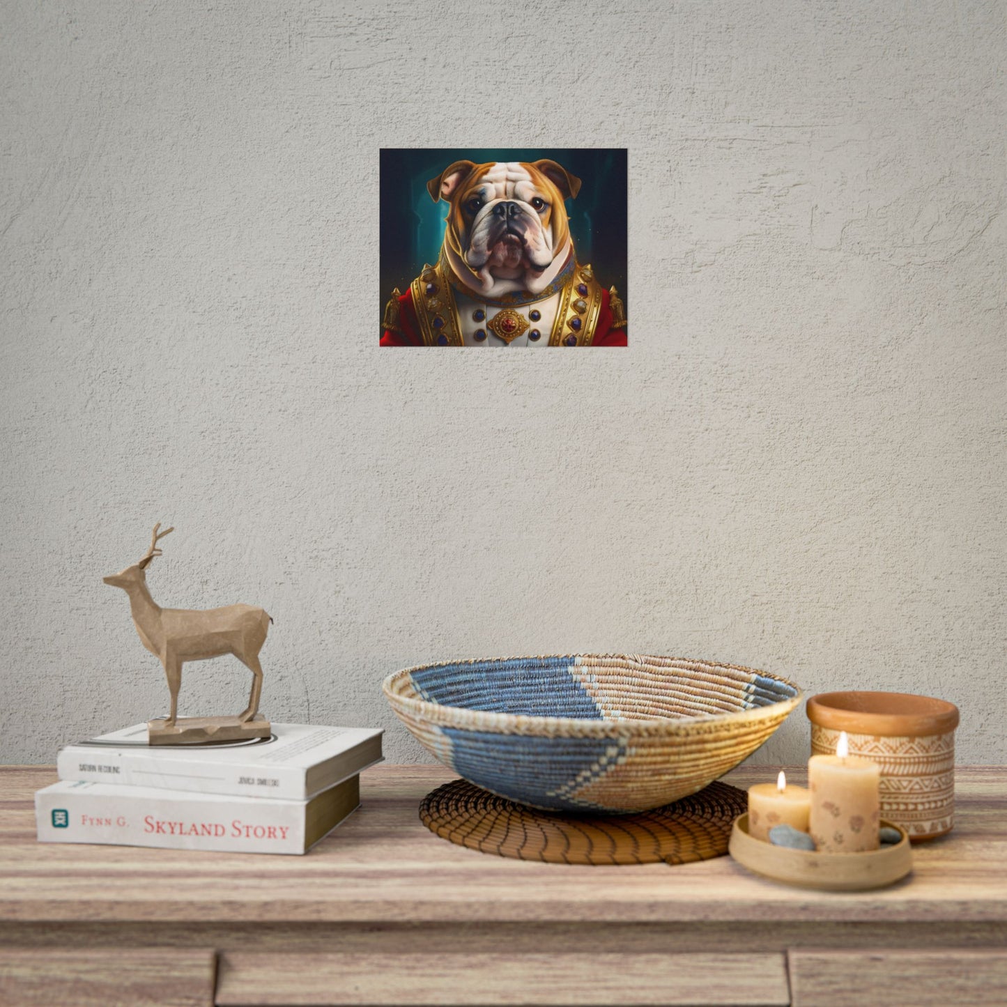 English Bulldog Renaissance Dog Pet Portrait Print | Wall Art | Wall Print