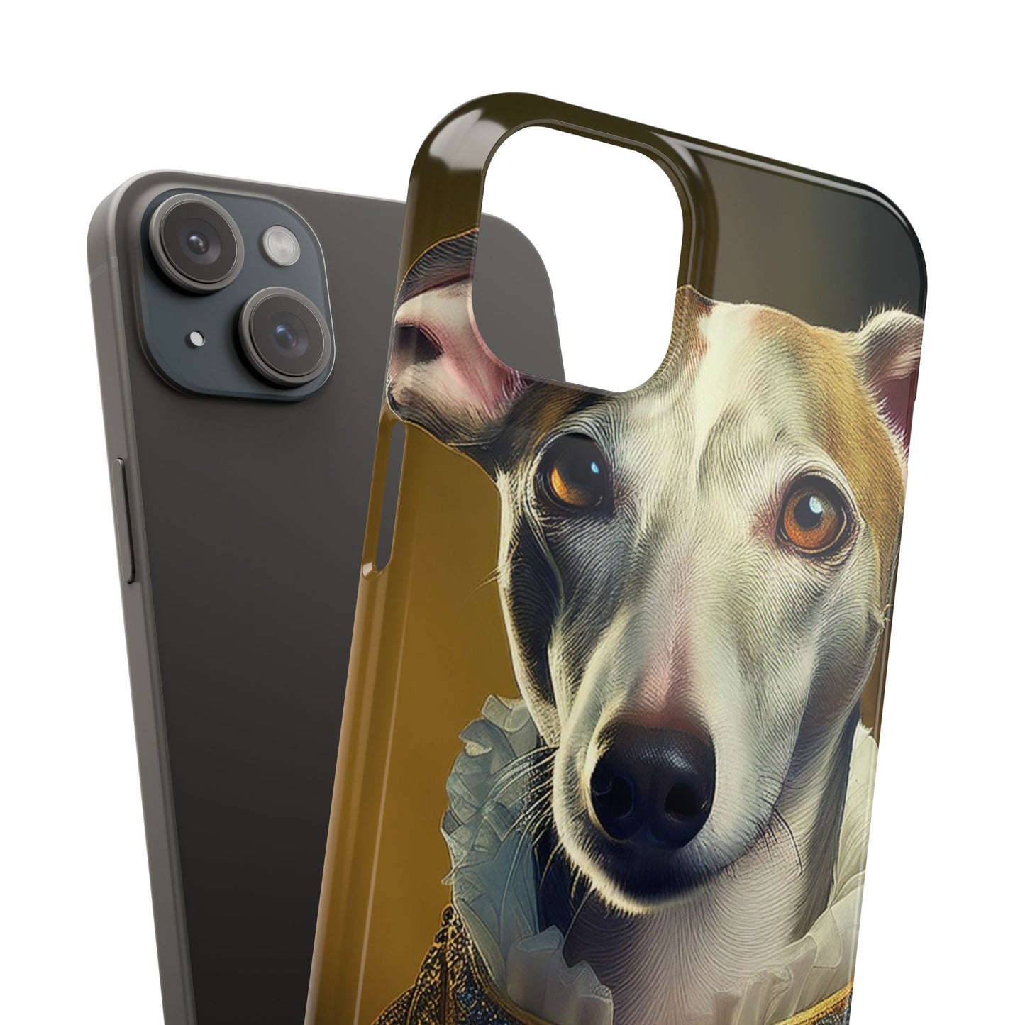 Whippet Renaissance Dog Portrait Slim Phone Case