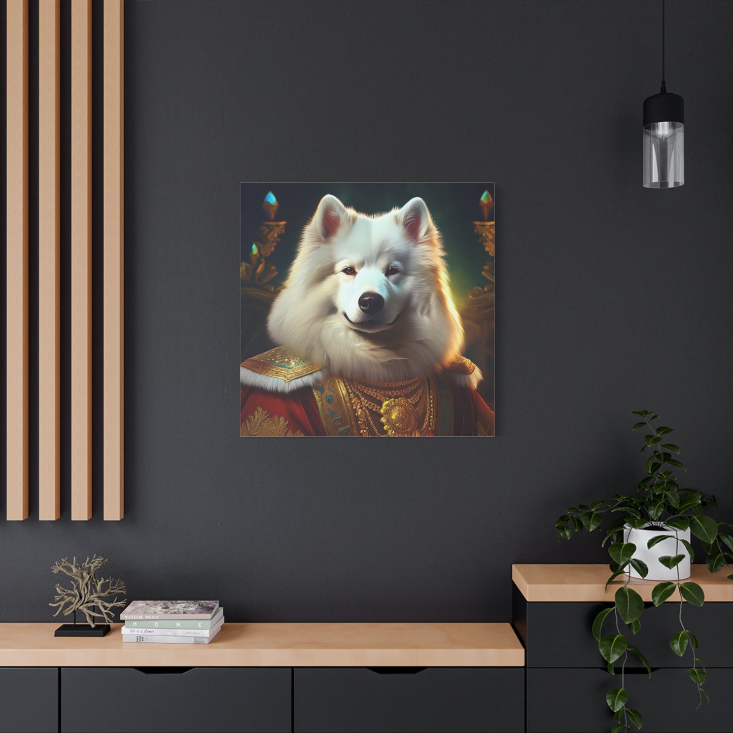 Samoyed Renaissance Pet Portrait on Canvas, wall art, wall print, dog portrait, dog art