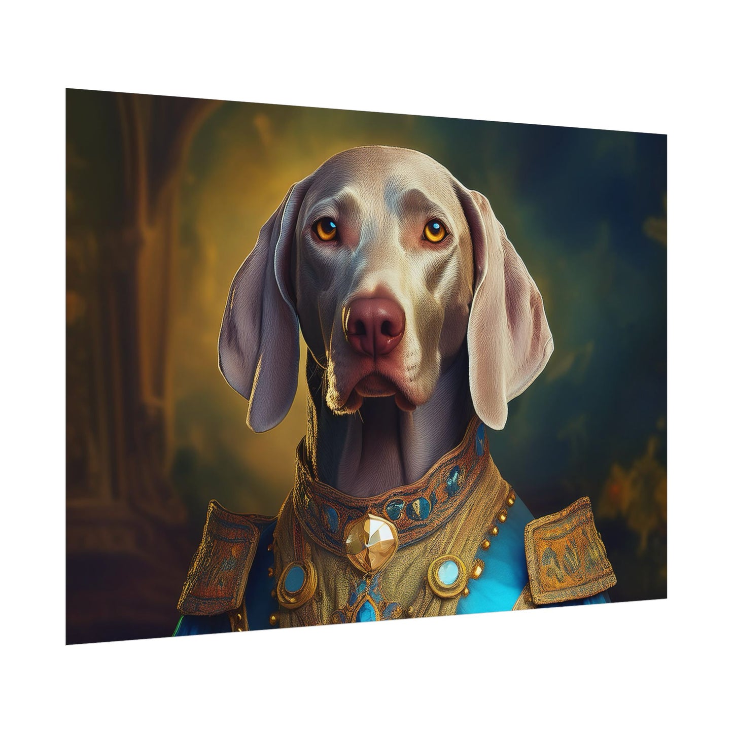 Weimaraner Renaissance Pet Portrait Print, wall print, wall art, Animal Lover Home Decor, Dog Wall Art