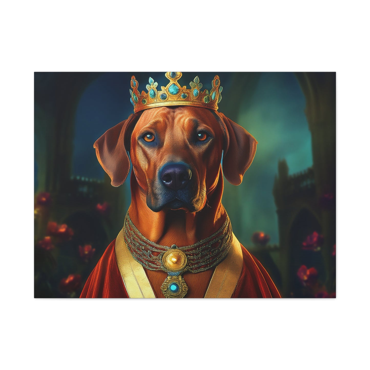 Rhodesian Ridgeback Renaissance Pet Portrait on Canvas, wall art, wall print, dog portrait, dog art