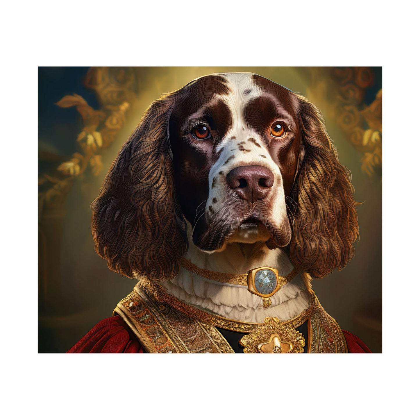 English Springer Spaniel Renaissance Dog Portrait Print, Wall Decor Gift, Dog Wall, wall prints, art prints