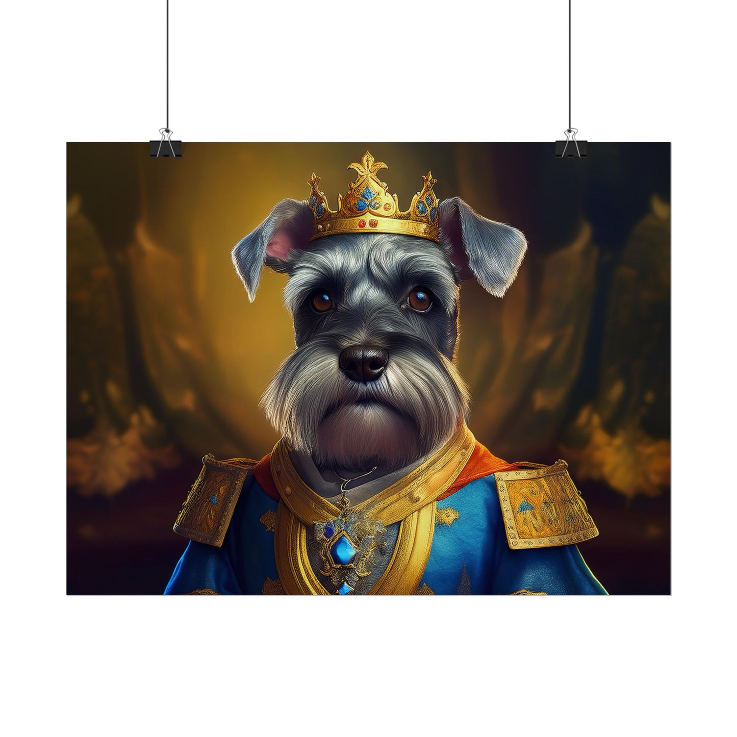 Miniature Schnauzer Dog Renaissance Pet Portrait Art Print | Wall Art | Wall Print