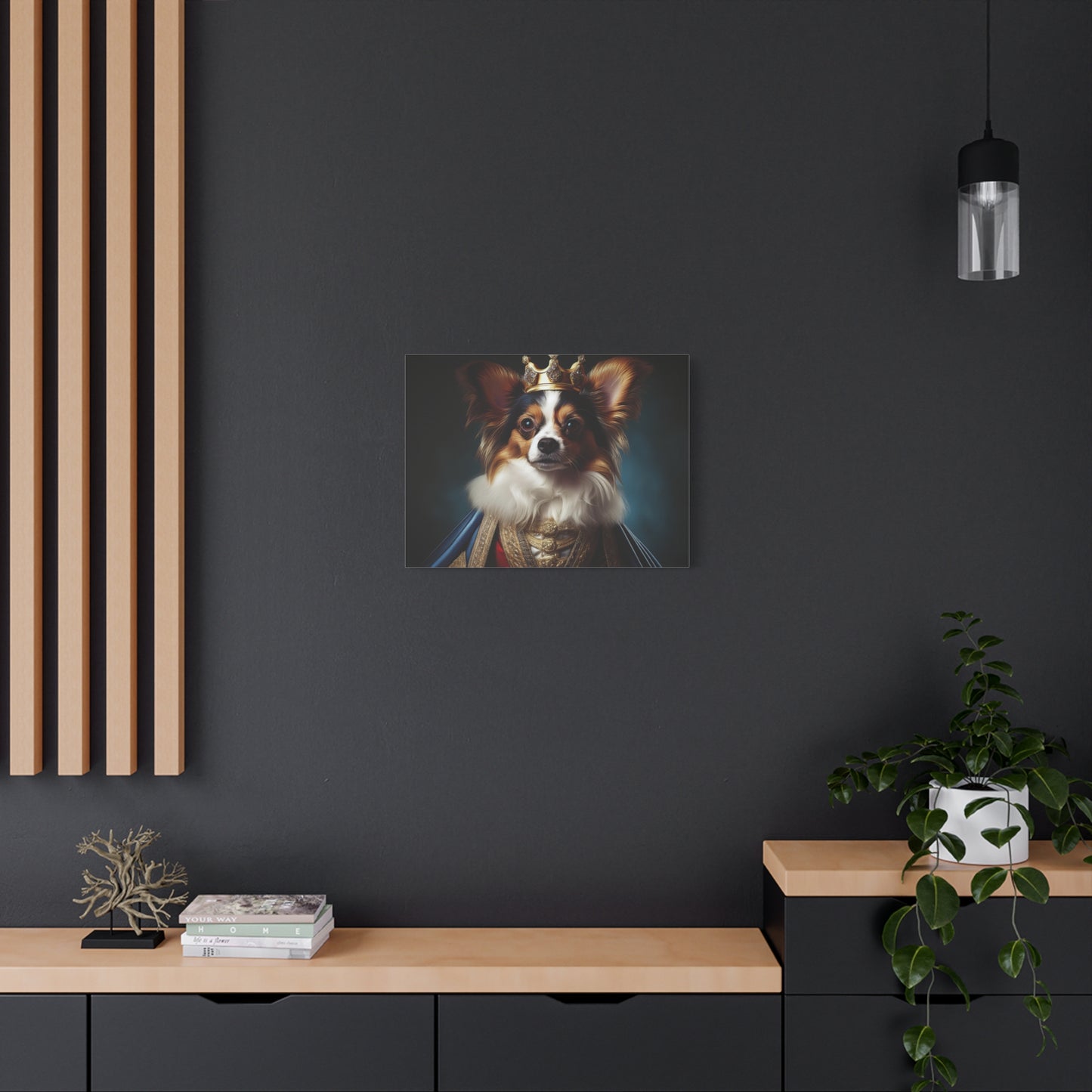 Papillon Pet Portrait Renaissance on Canvas, wall art, wall print, dog portrait, dog art