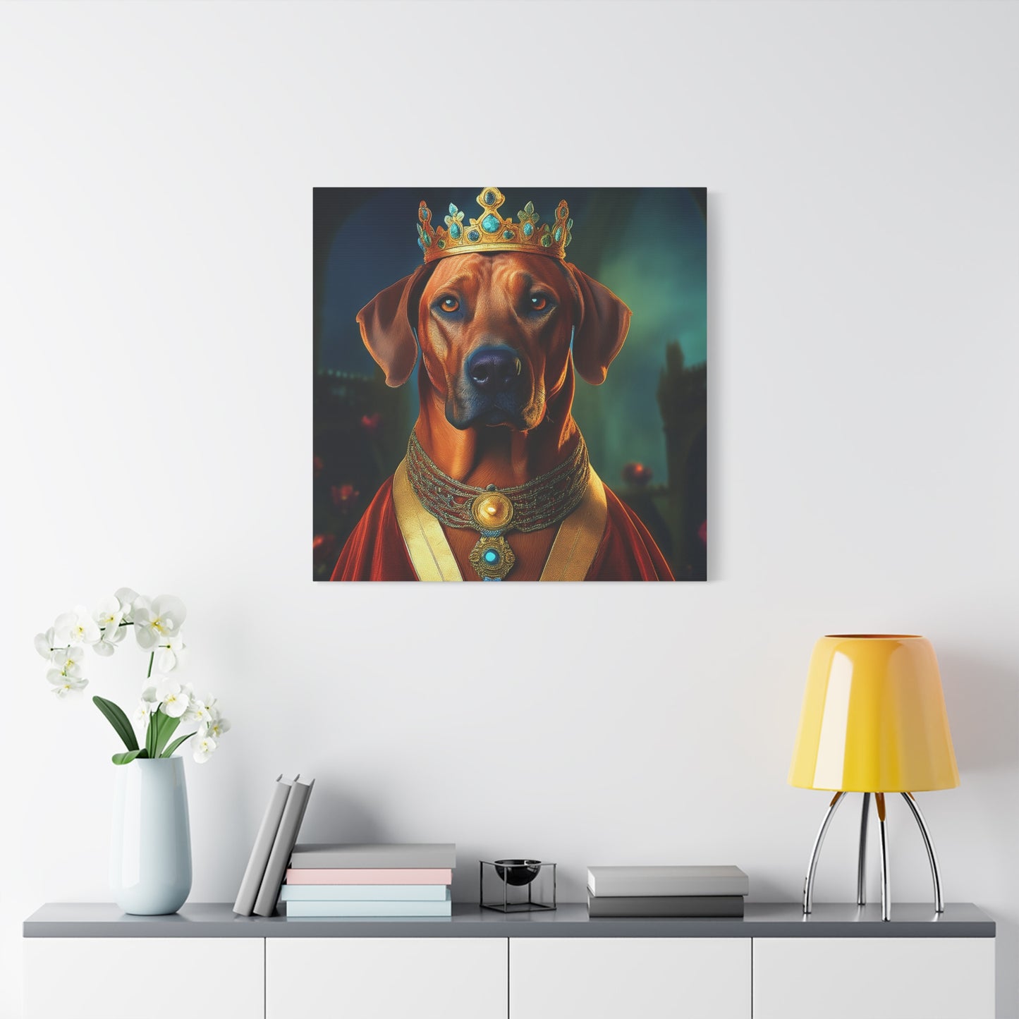 Rhodesian Ridgeback Renaissance Pet Portrait on Canvas, wall art, wall print, dog portrait, dog art