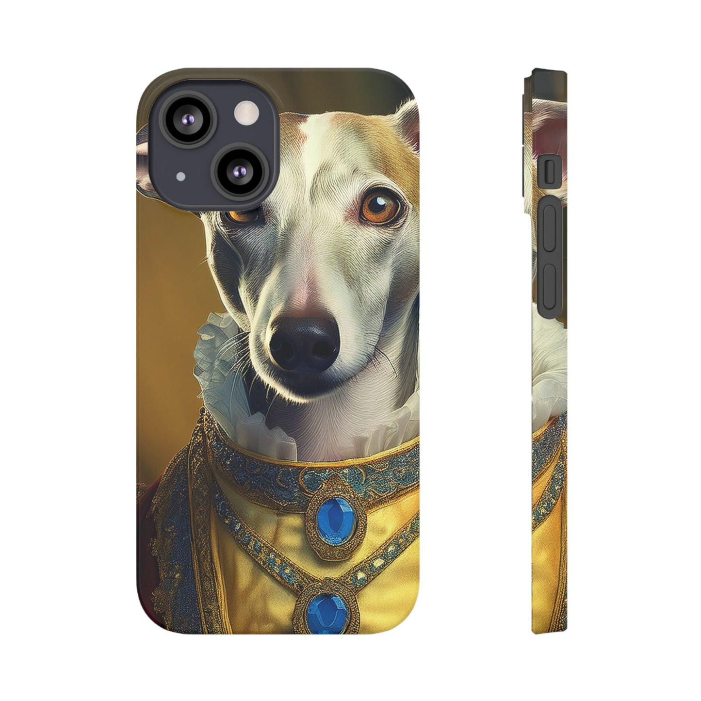 Whippet Renaissance Dog Portrait Slim Phone Case