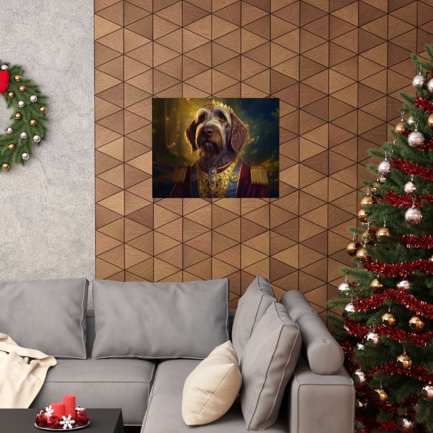 Wirehaired Pointing Griffon Renaissance Pet Portrait Print, Dog Lover Wall Art, Animal Artwork, Canine Decor, Dog Memorial Gift