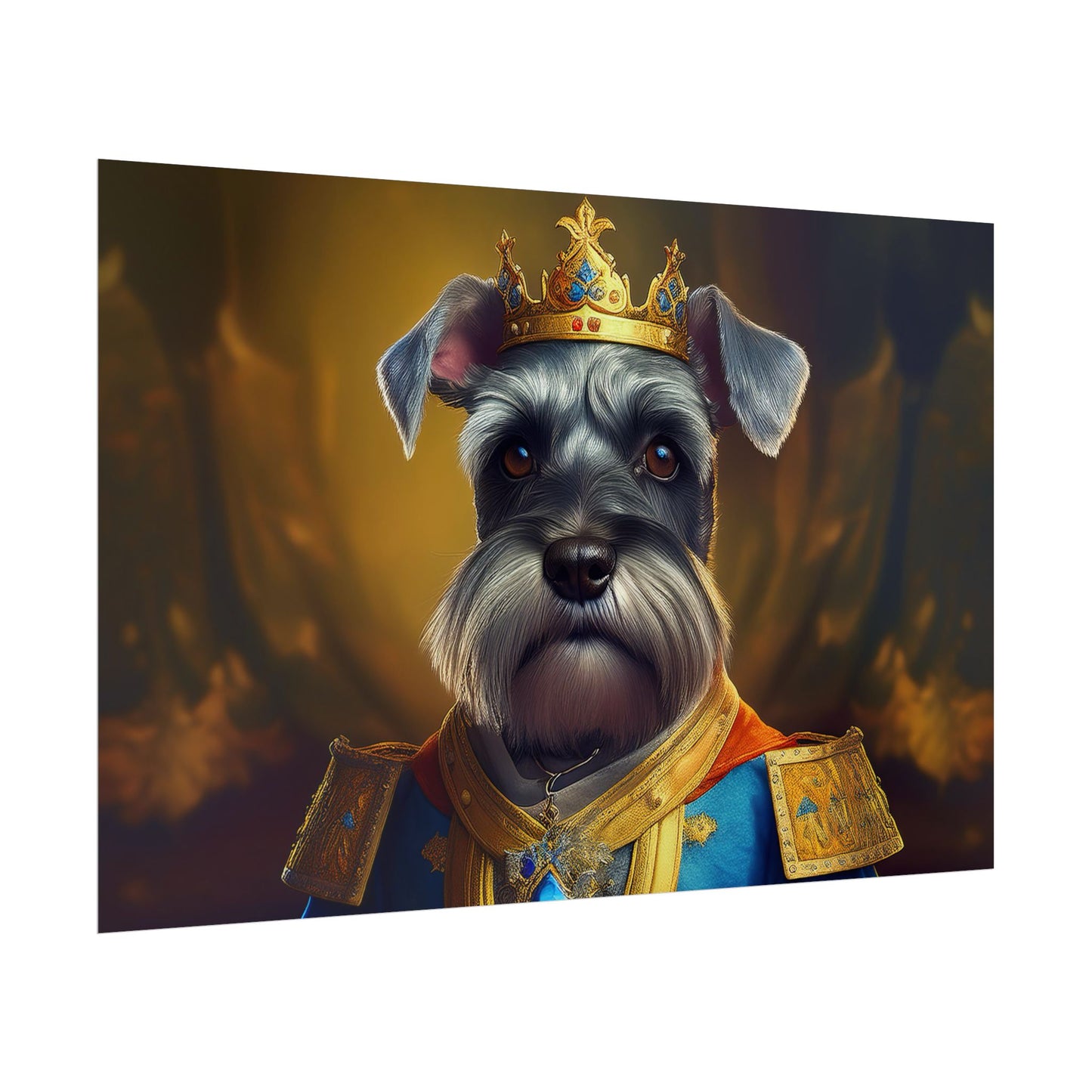 Miniature Schnauzer Dog Renaissance Pet Portrait Art Print | Wall Art | Wall Print