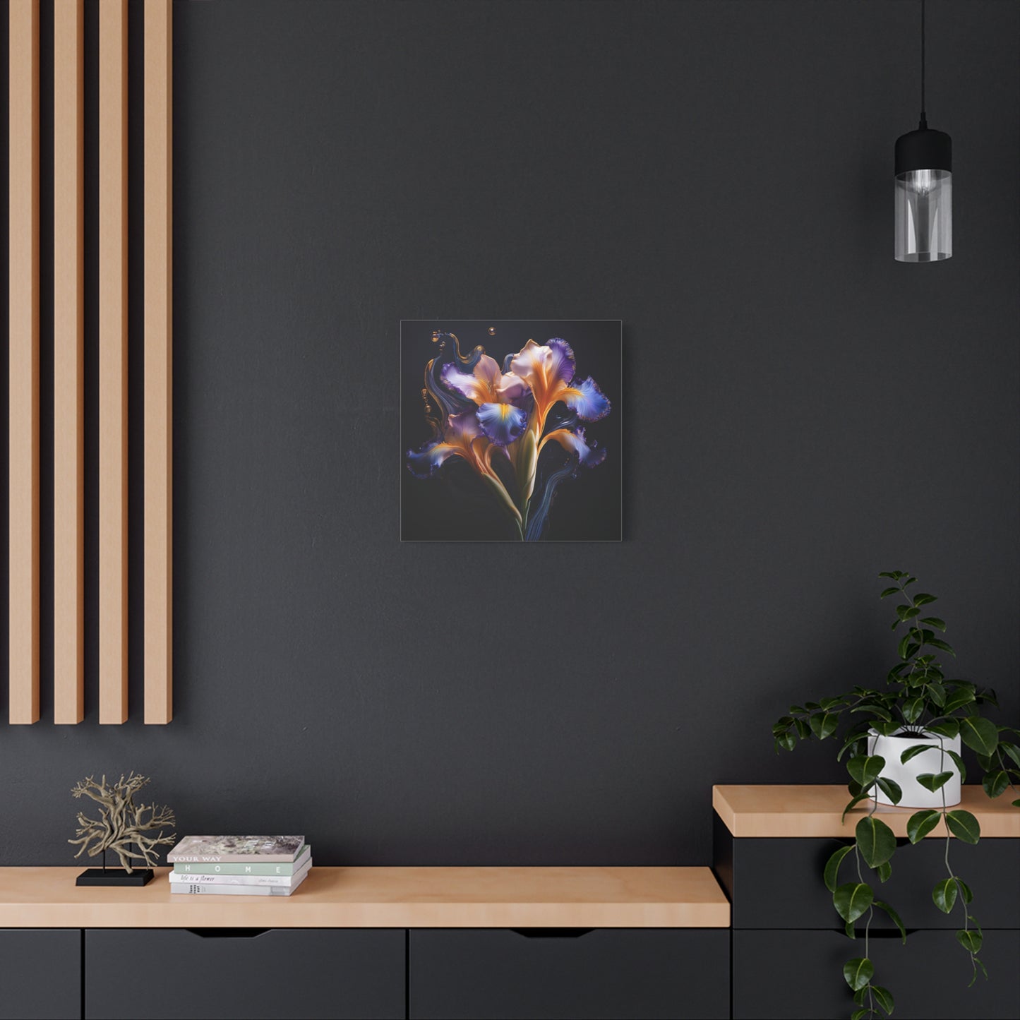 Abstract Iris Floral Square Framed Print, wall art, wall prints, art print