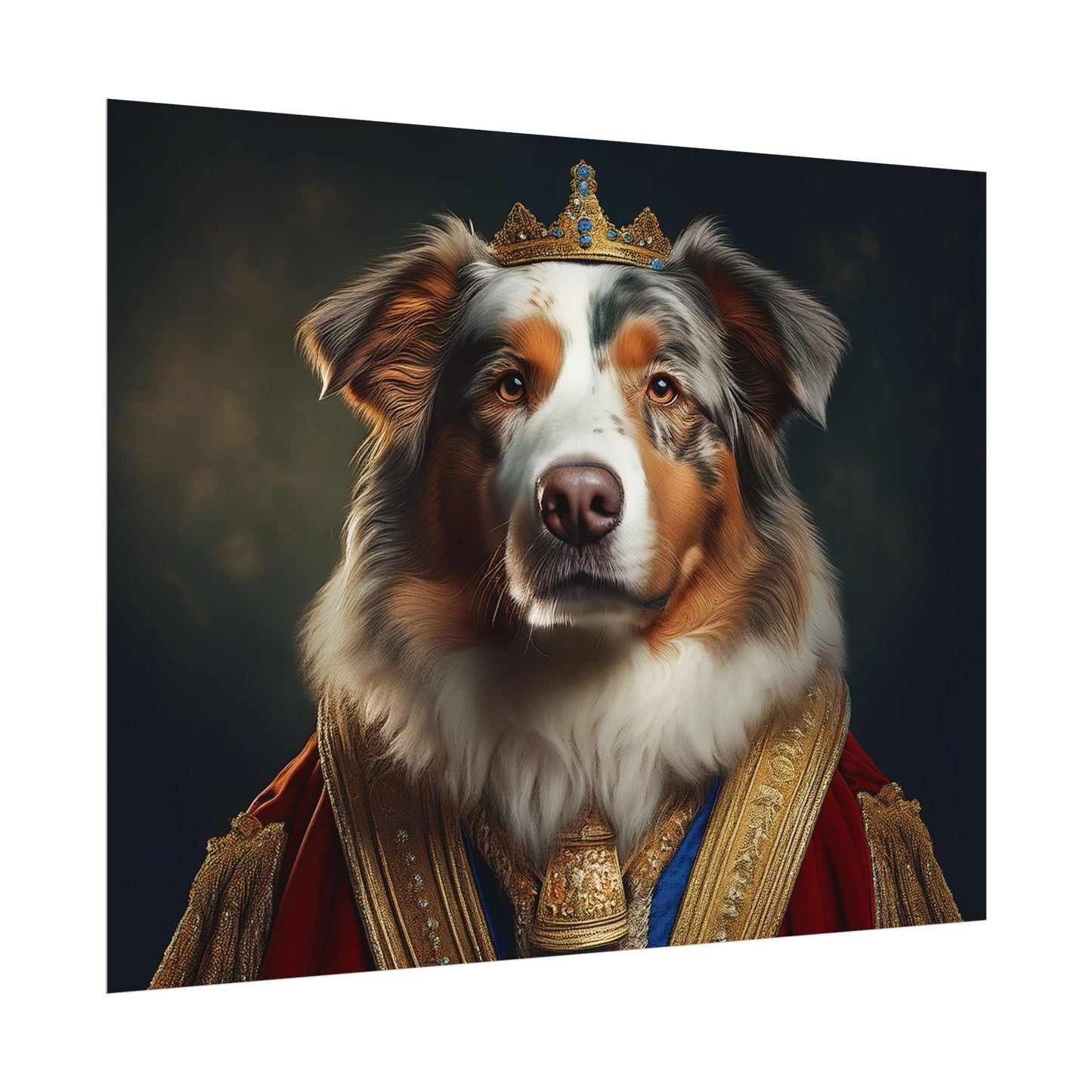 Australian Shepherd Dog Renaissance Pet Portrait Print | Wall Art | Wall Print