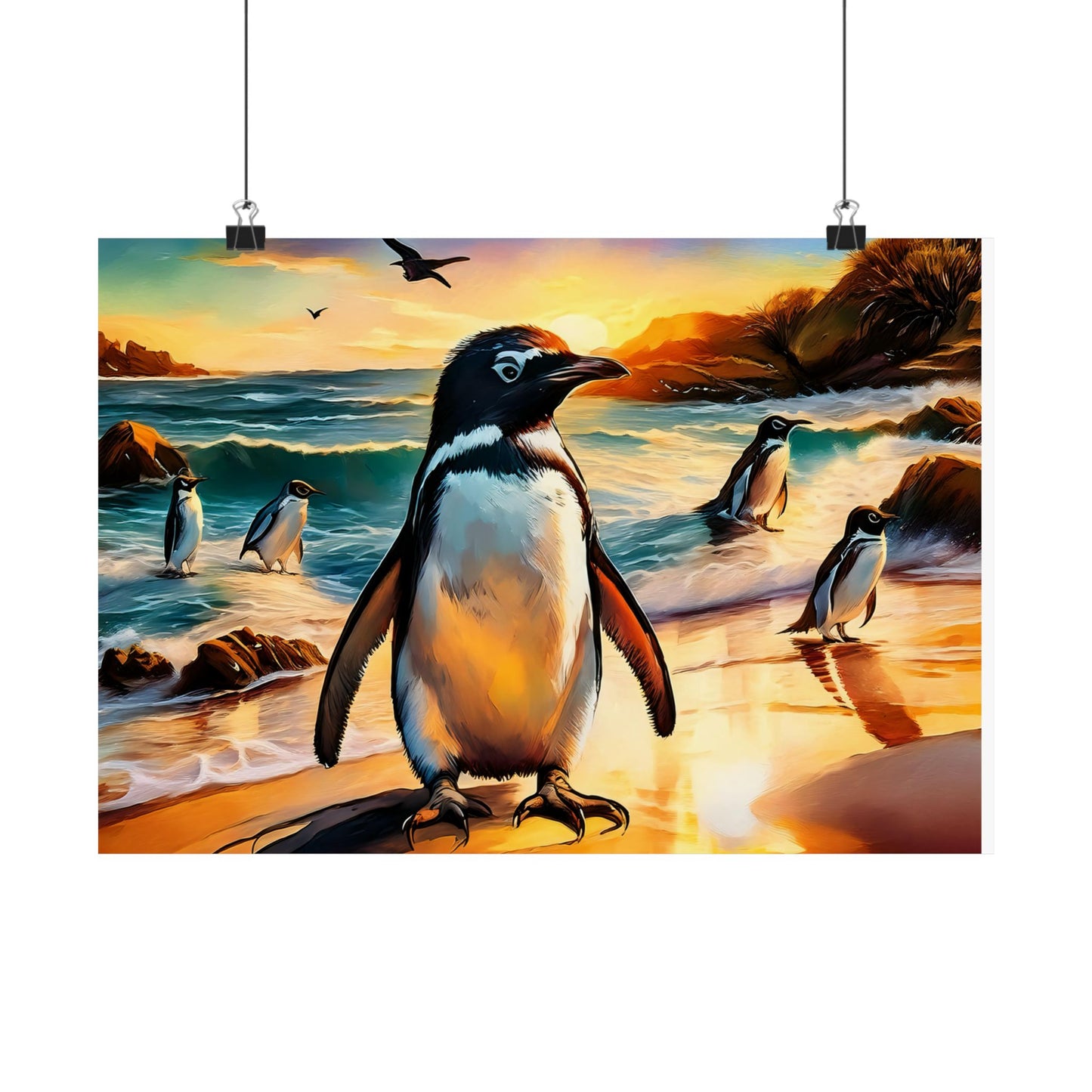 Phillip Island Little Penguins Australia Wall Art | Vibrant Wall Print | Unique Painting Print | Style 3 | Wall Art | Wall Print