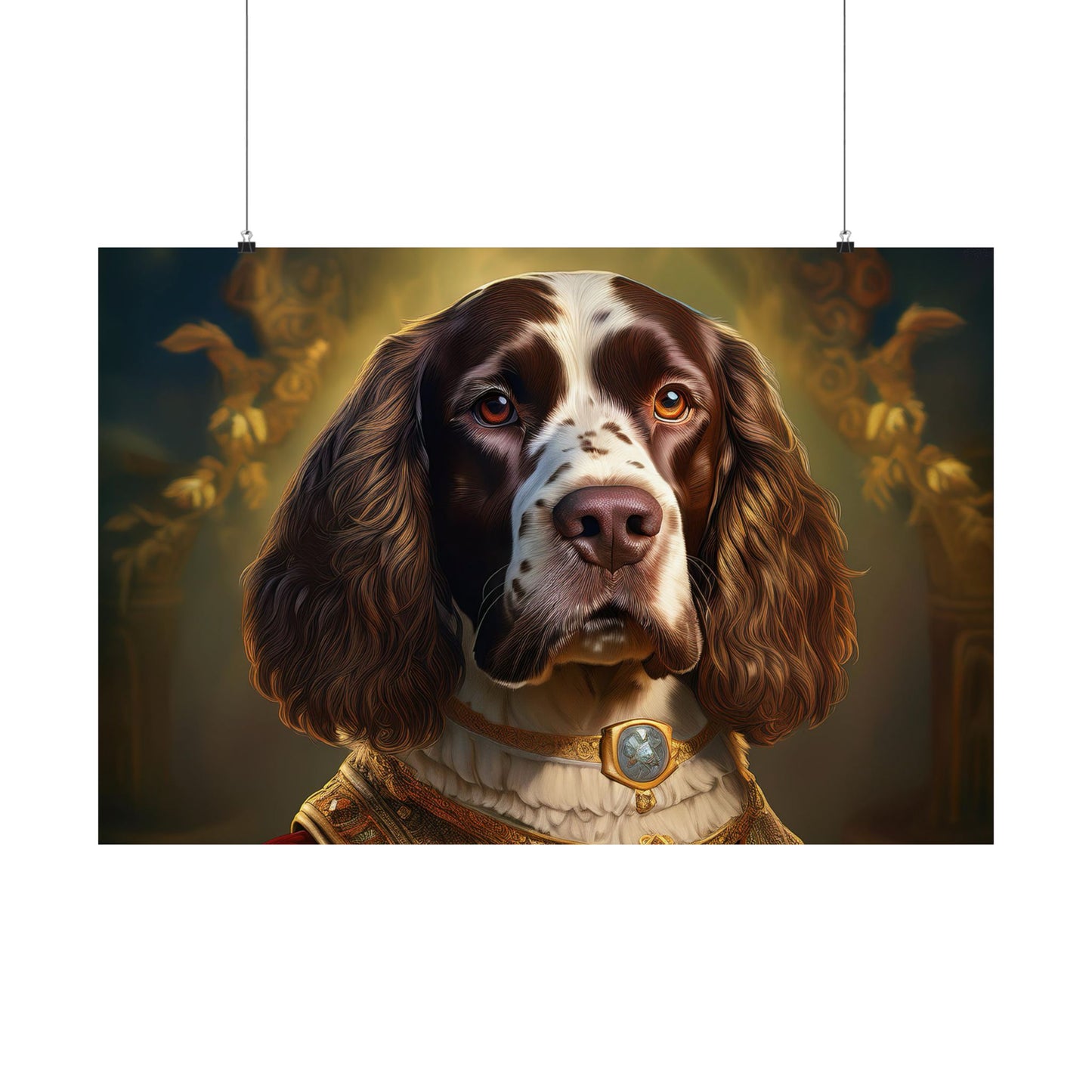 English Springer Spaniel Renaissance Dog Portrait Print, Wall Decor Gift, Dog Wall, wall prints, art prints