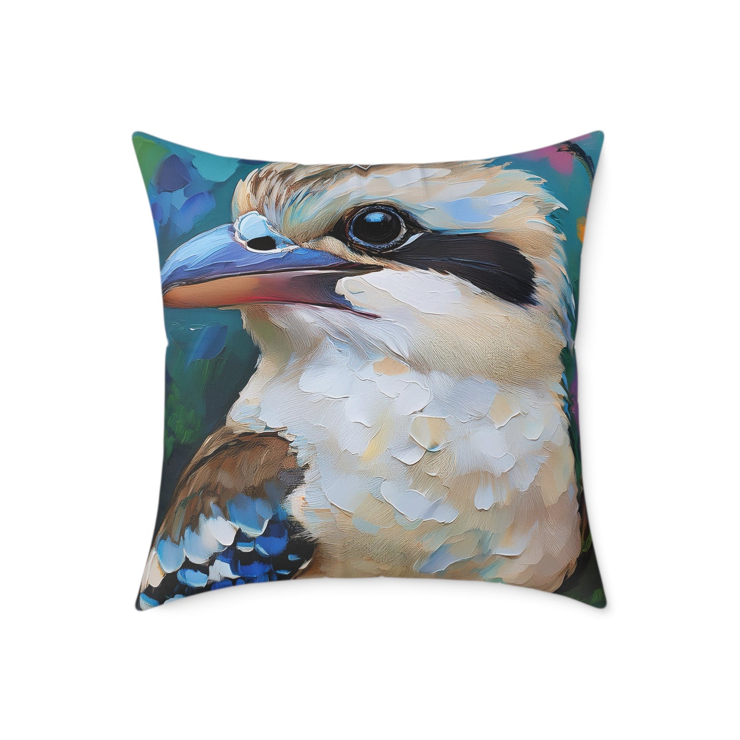 Vibrant Kookaburra Australian Bird Pillow, Decorative Throw Cushion, Bird Lover Gift, Boho Home Decor, Nature-Inspired Accent Pillow