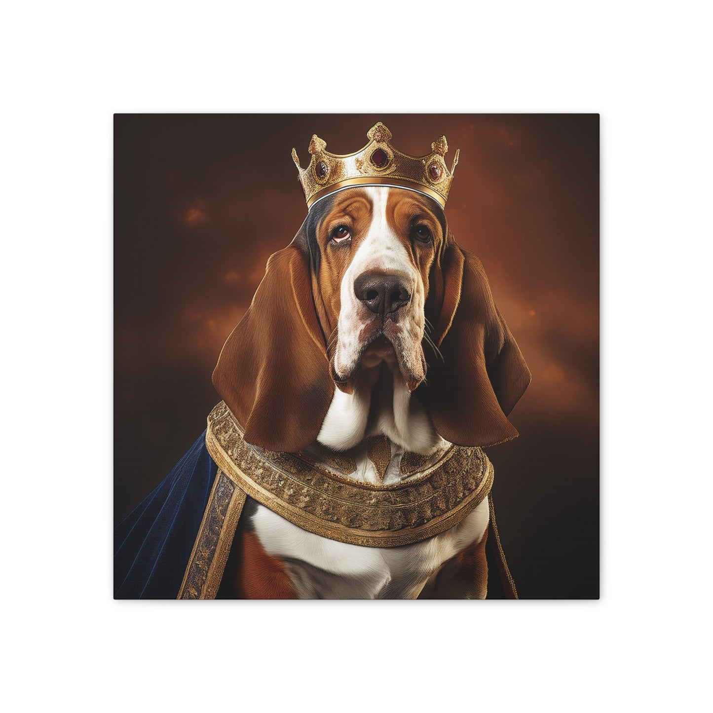 Basset Hound Renaissance Pet Portrait on Canvas | Wall art | wall print | Dog Art