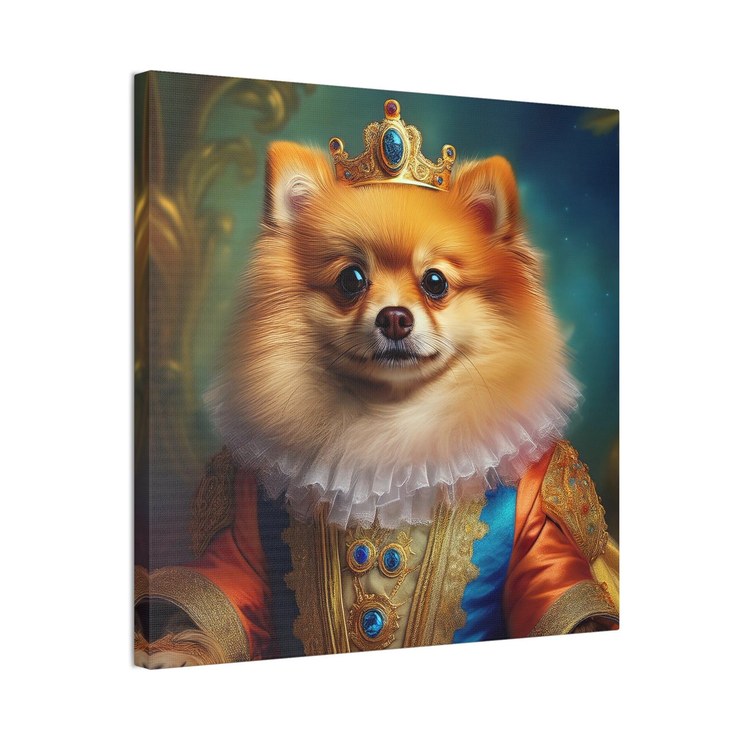 Pomeranian Renaissance Pet Portrait Canvas Print