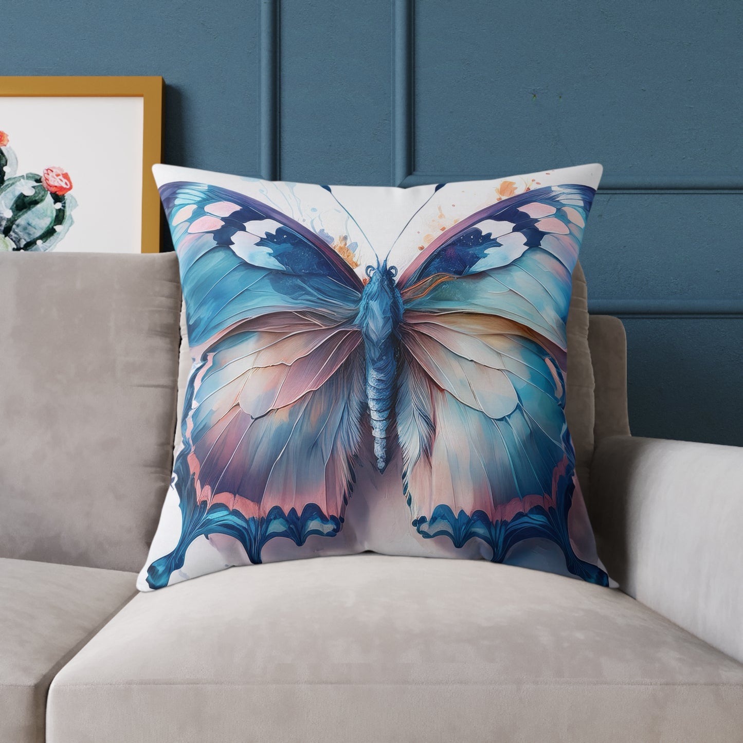 Butterfly Art Throw Pillow (Black Back), Inspirational Home Decor, Gift for Nature Lovers, Cozy Living Room Accent, Spring Decor, Butterfly Lovers