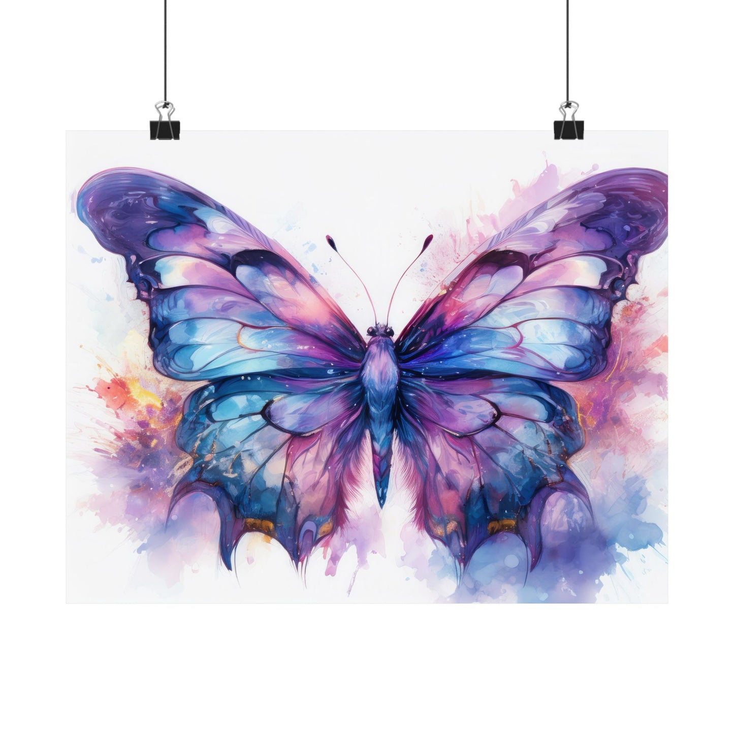 Blue & Purple Butterfly Alcohol Ink Wall Art | Butterfly wall art | Wall Art | Wall Print