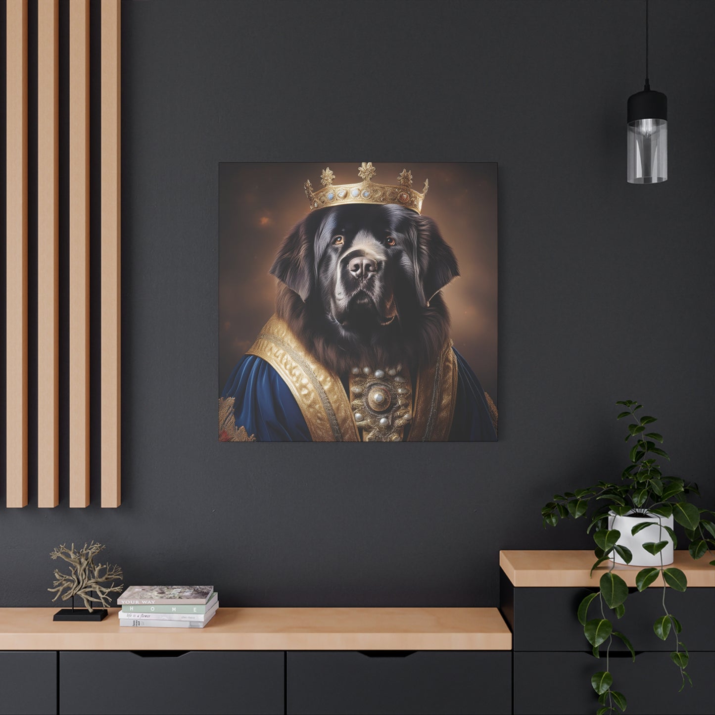 Newfoundland Renaissance Pet Portrait on Canvas | wall art | wall print