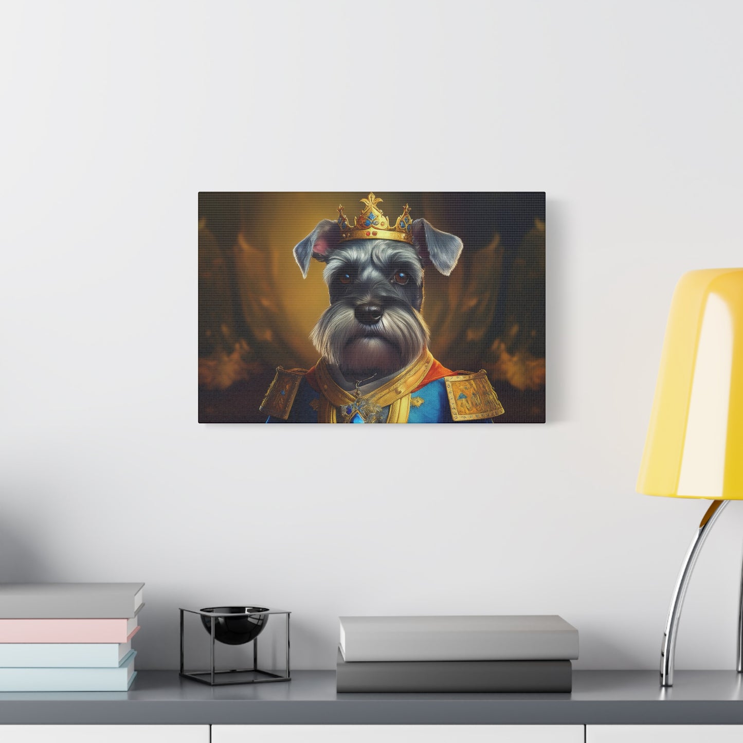 Miniature Schnauzer Renaissance Pet Portrait on Canvas | wall art | wall print | dog art