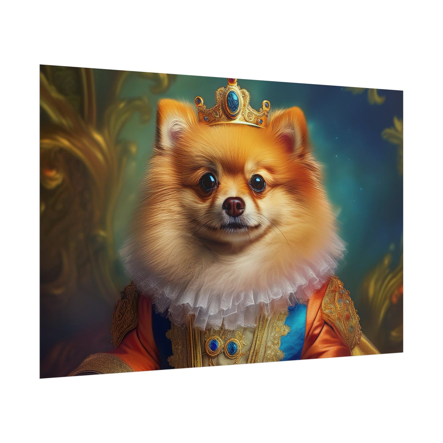 Pomeranian Renaissance Dog Portrait Art Print, Wall Decor Gift, Animal Lover Home Decor, Dog Wall Art