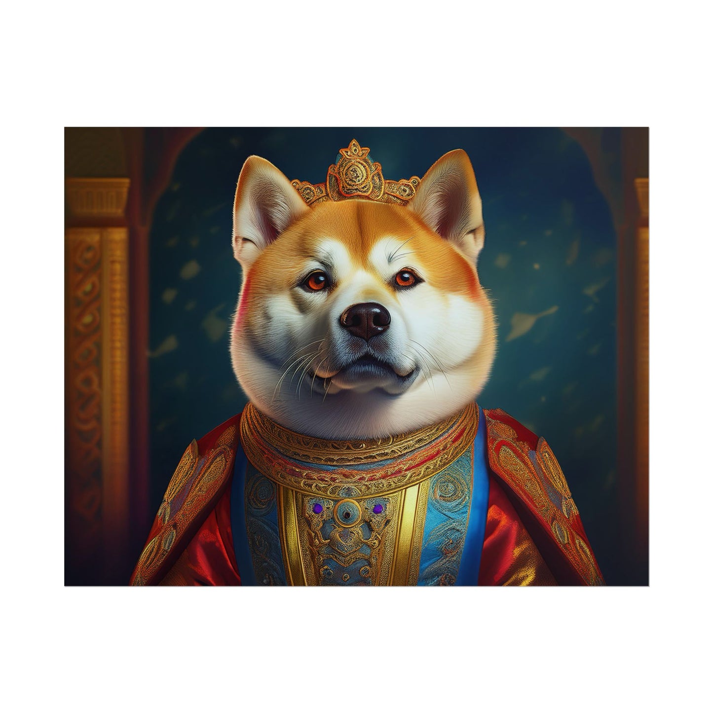 Shiba Dog Renaissance Portrait Print, Art Print, Wall Decor Gift, Animal Lover Home Decor, wall prints, wall art