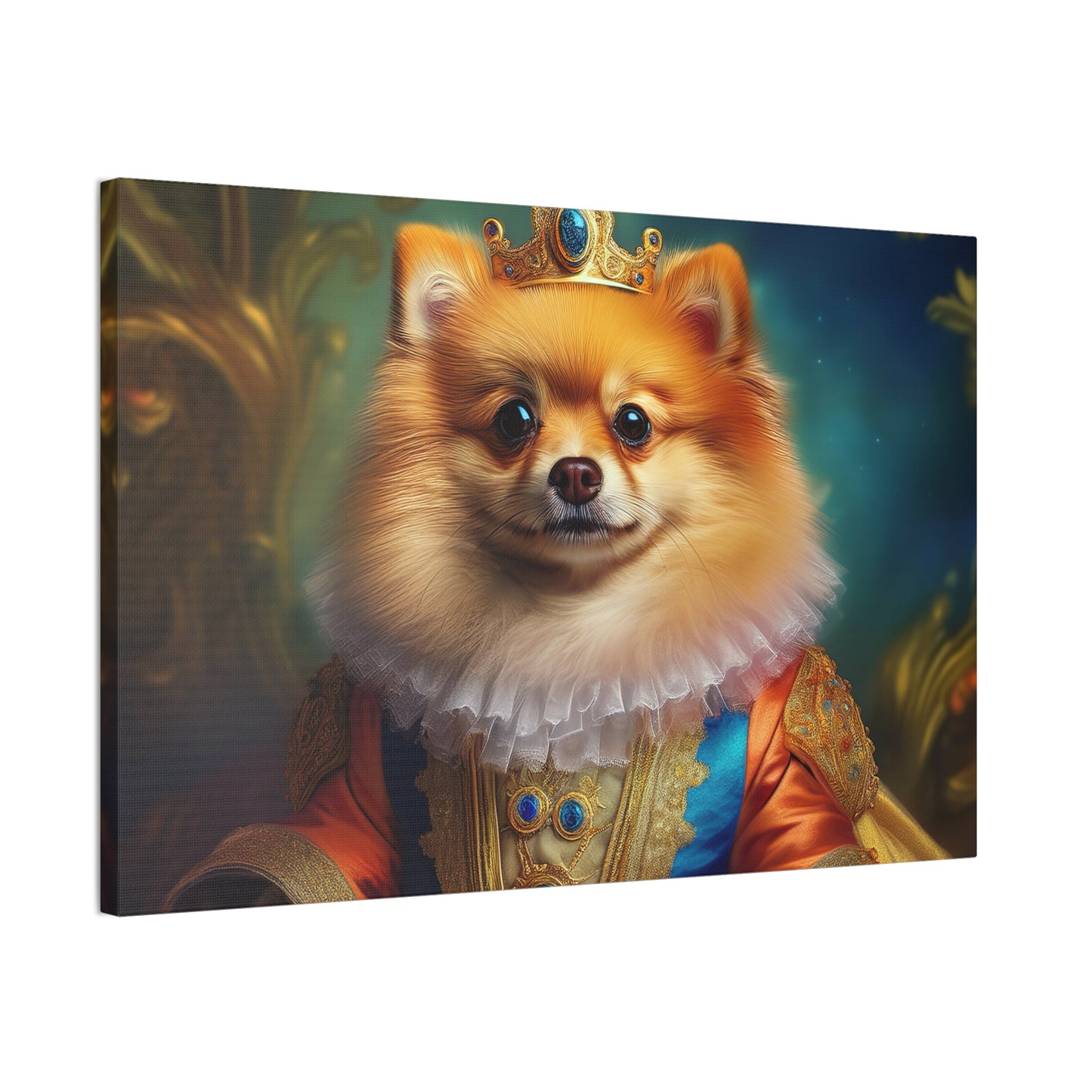 Pomeranian Renaissance Pet Portrait Canvas Print