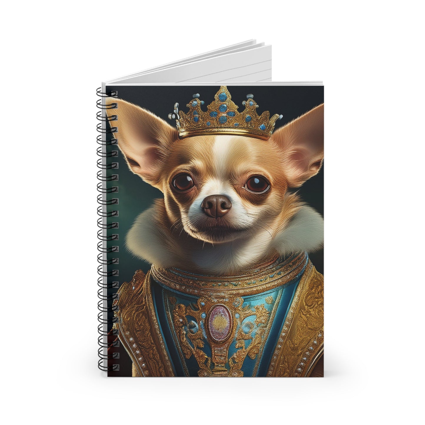 Chihuahua Renaissance Pet Portrait Spiral Notebook, Writing Journal, Note-Taking, Unique Dog Lover Gift