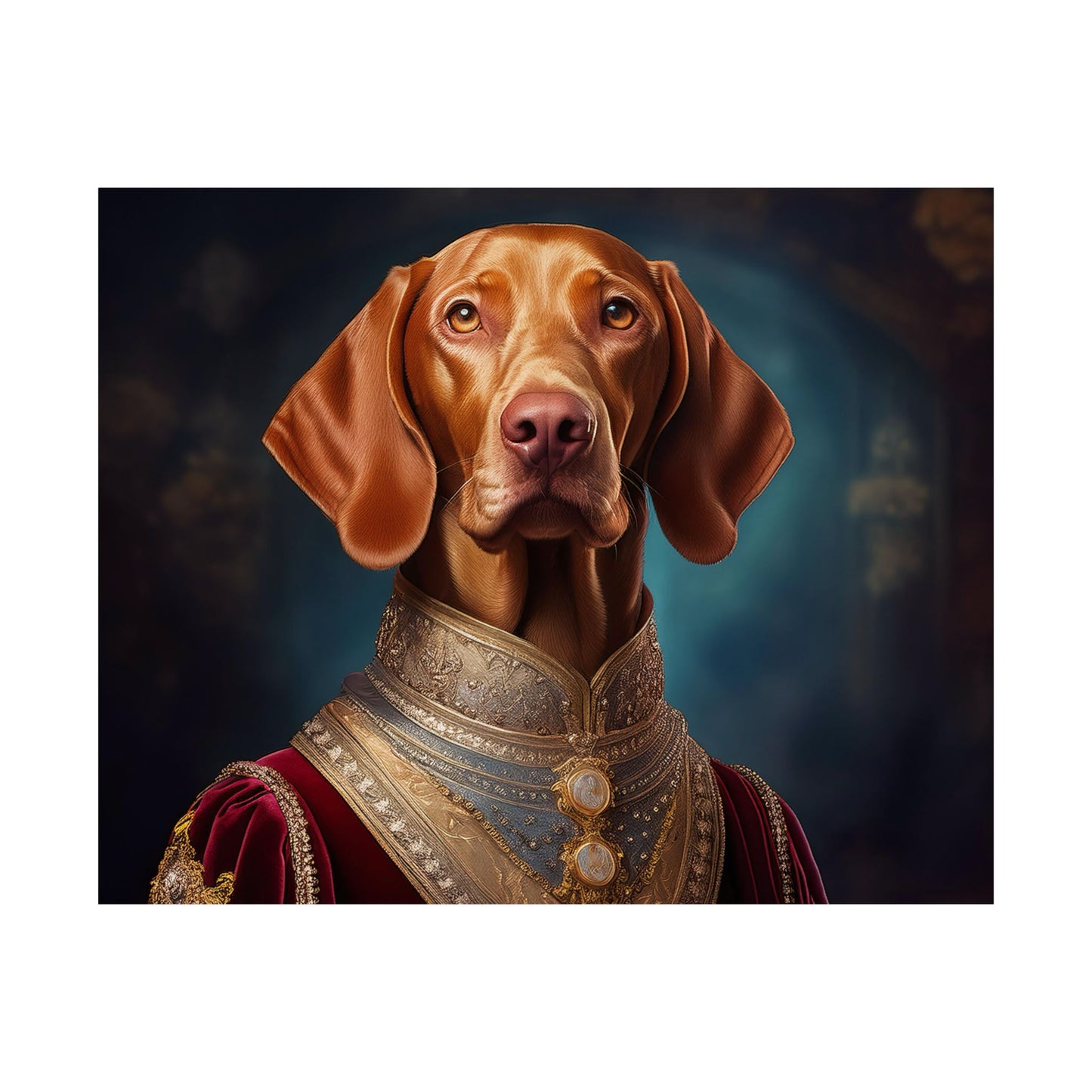 Vizsla Renaissance Pet Portrait Print, Art Print, Wall Decor, Animal Print, Dog Wall Art, Wall print, wall art, dog art