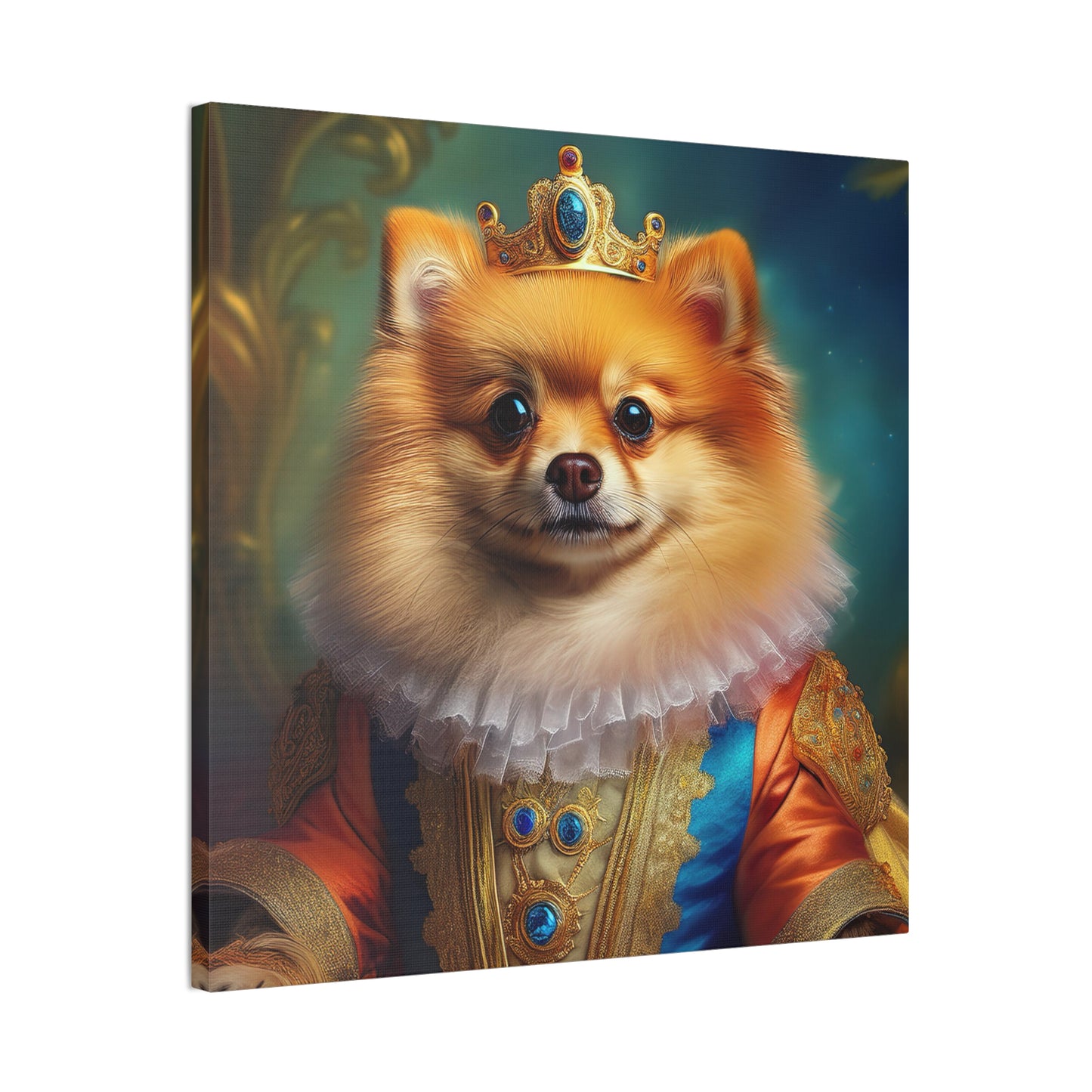 Pomeranian Renaissance Pet Portrait Canvas Print