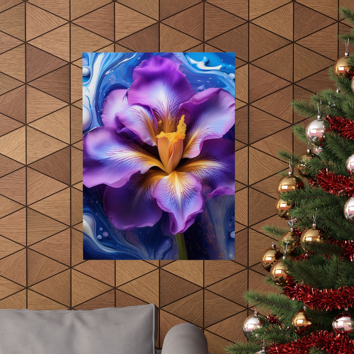 Abstract Floral Iris Wall Art Print | Style 4 | Wall Print | Botanical Wall Art