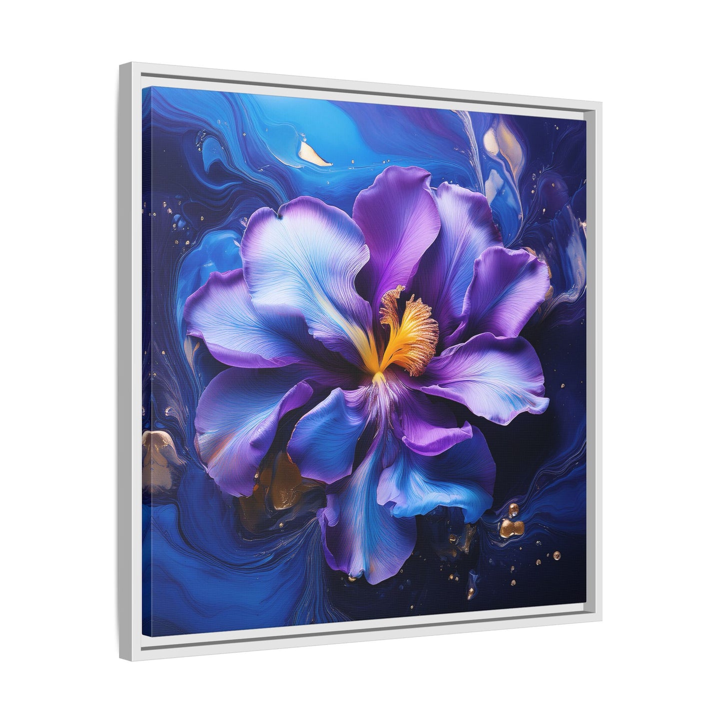 Abstract Iris Floral Square Framed Print - 02
